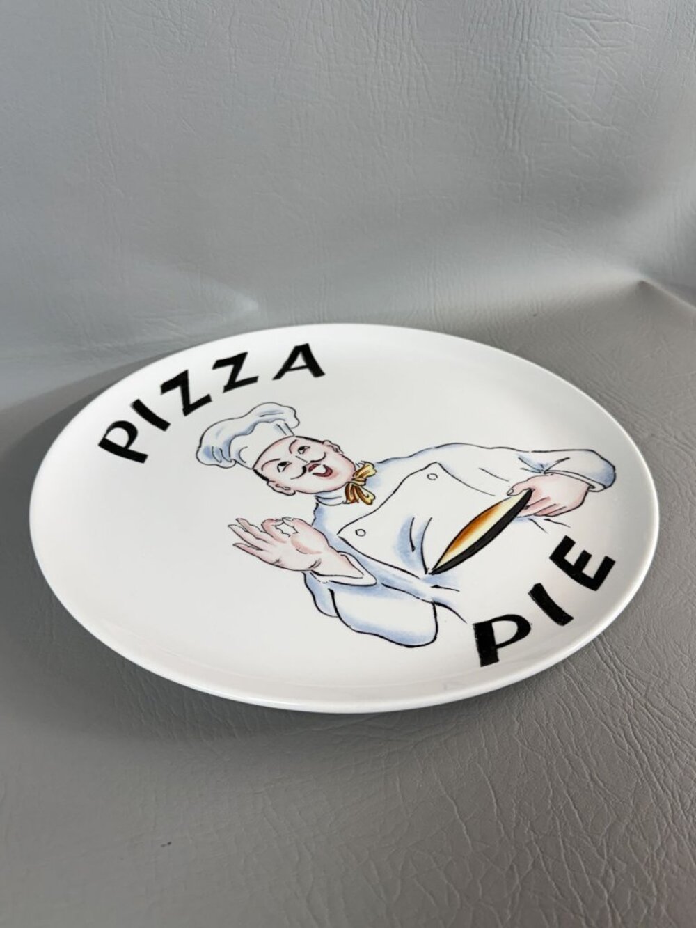Vintage Chase Import Pizza Pie Ironstone Plate 13.5" MCM Retro Chef Kitchen Deco - Picture 13 of 14